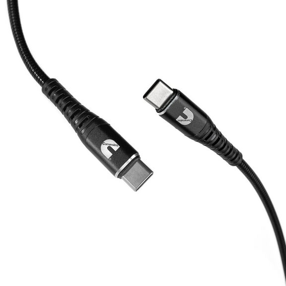 Cummins CMN4711 USB C to C Cable Android Compatible with Cable Wrap - 4 ft.