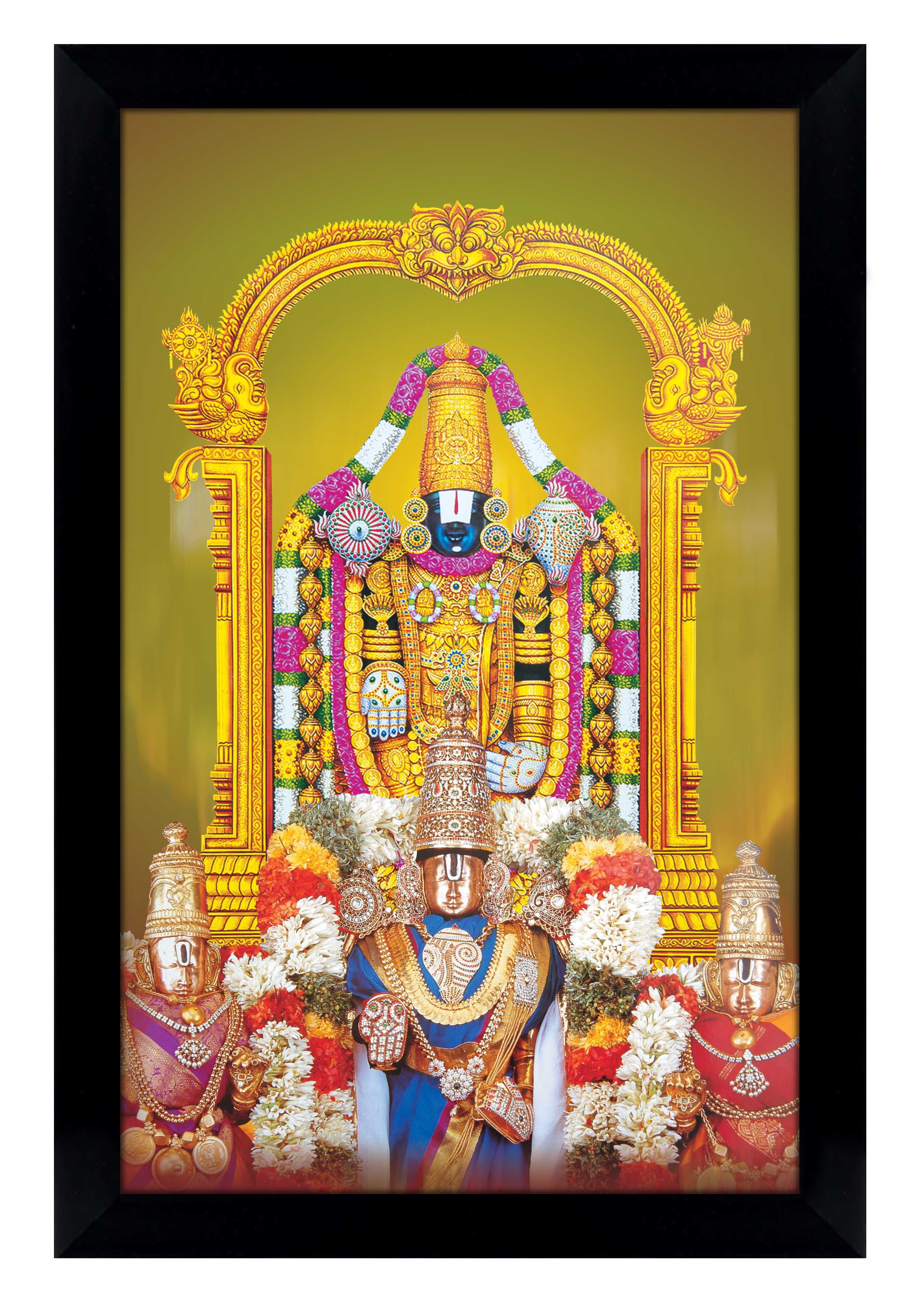 IBA Indianbeautifulart Sri Ventkteshwara Swamy Poster With Frame