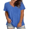 thumbnail image 5 of ZKCCNUK Womens Tops Under $5 Women's Summer Blouse Plus Size Summer Short Sleeve T-Shirts Casual Tunic Tops, 5 of 5