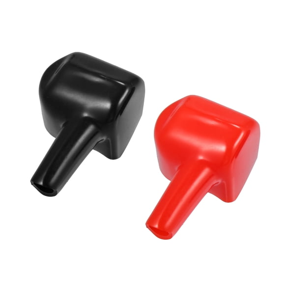 Unique Bargains 1 Pair Battery Terminal Insulation Covers 8mm 0.31" Car Battery Post Cap Universal for Car Red Black