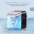 thumbnail image 4 of Countertop Ice Maker with Handle, 26lbs in 24Hrs, 9 Ice Cubes Ready in 6 Mins, Auto-Cleaning Portable Ice Making Machine Stainless Steel with Scoop Holder, 4 of 10