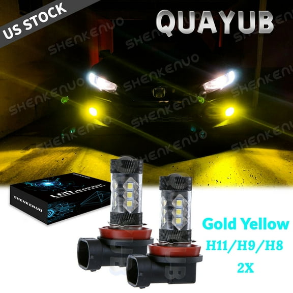 For Honda Civic 2006-2019 LED Golden Yellow H8 H11 Fog Driving Light Bulbs 3000k
