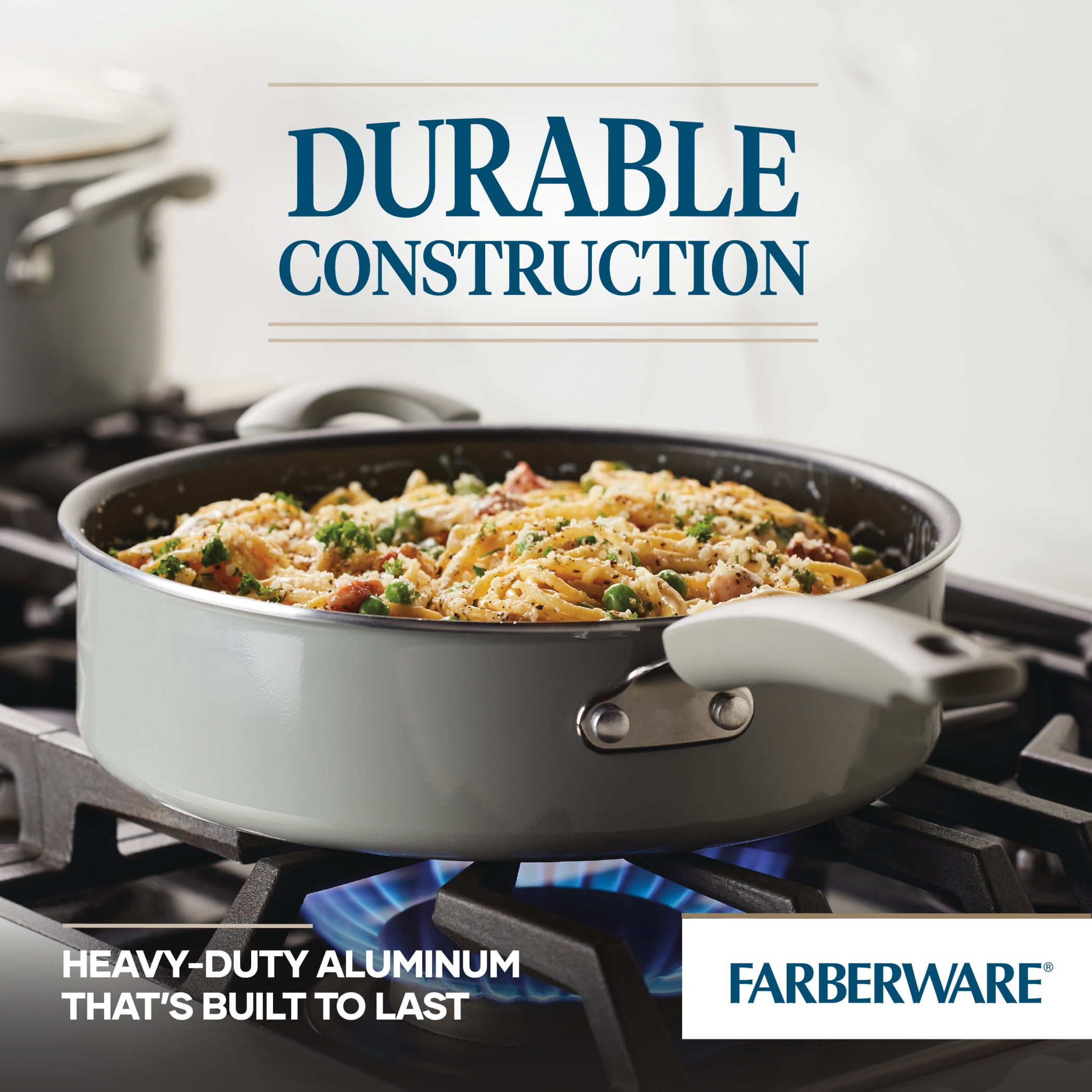 Farberware Classic Series Stainless Steel 4-1/2-Quart Covered Sauté Pan with Helper Handle