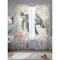 thumbnail image 2 of Blue Sea Turtle Coastal Sheer Curtains 96 Inch Length 2 Panels Set, Vintage Summer Beach Coral Ocean Voile Window Treatment Semi Sheer Long Curtains Drapes for Bedroom/Living Room/Kitchen 52"x96"x2, 2 of 7
