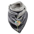 thumbnail image 1 of Women Colorful Dandelion Print Cotton Winter Warm Button Up Scarf, 1 of 3