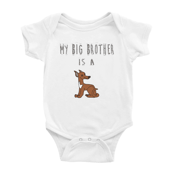 My Big Brother Is A Pharaoh Hound Dog Funny Baby Bodysuit Boy Girl Unisex