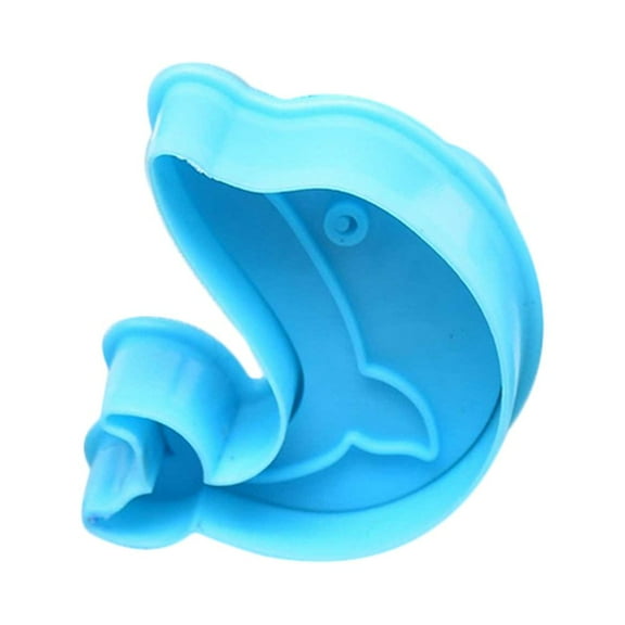 GOOHOCHY 4pcs Baking Cake Mould Cartoon Dolphin Shape Molasses DIY Cake Mold Cake Decoration (Skyblue)