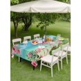 thumbnail image 4 of Outdoor Tablecloth with Umbrella Hole for Patio/Picnic/Party/Camping, Pink Flamingos Waterproof Table Cloth Rectangle Table Cover Washable, Summer Beach Tropical Floral Cactus (60"x 84"), 4 of 8