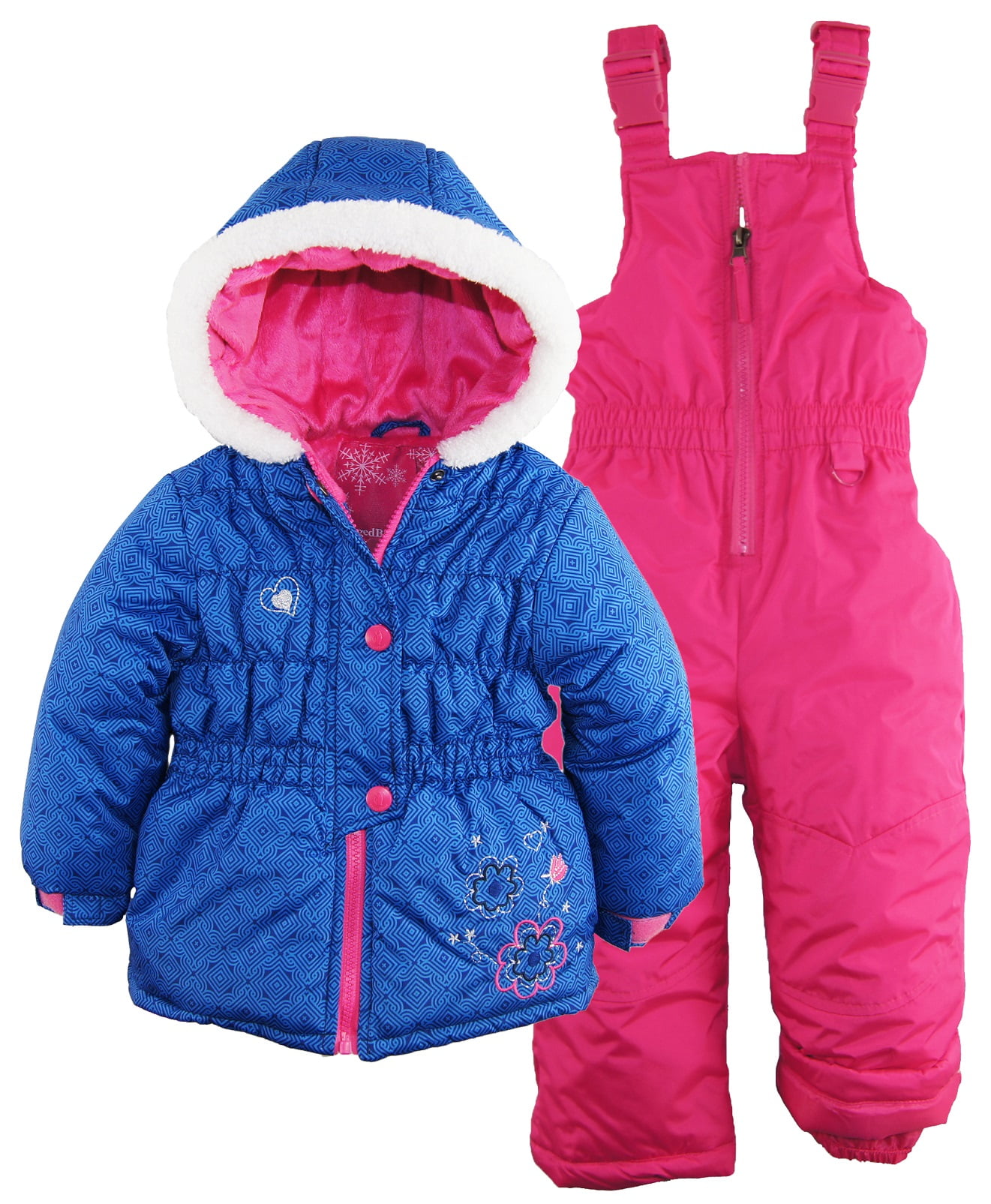Rugged Bear Baby Girls Flower Snowsuit