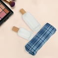 thumbnail image 4 of Unique Bargains 1 Pc Plaid Retro Style Drawstring Makeup Bag for Vacation Blue Cotton, 4 of 6