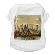 City Print Dog T-Shirt - Cityscape Dog Shirt - Graphic Dog Clothing