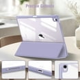thumbnail image 3 of Fintie Hybrid Slim Case for iPad Air 13-inch M4/M3/M2 (2026/2025/2024) - Shockproof Cover with Clear Back Shell & Pencil Holder, Lilac Purple, 3 of 10