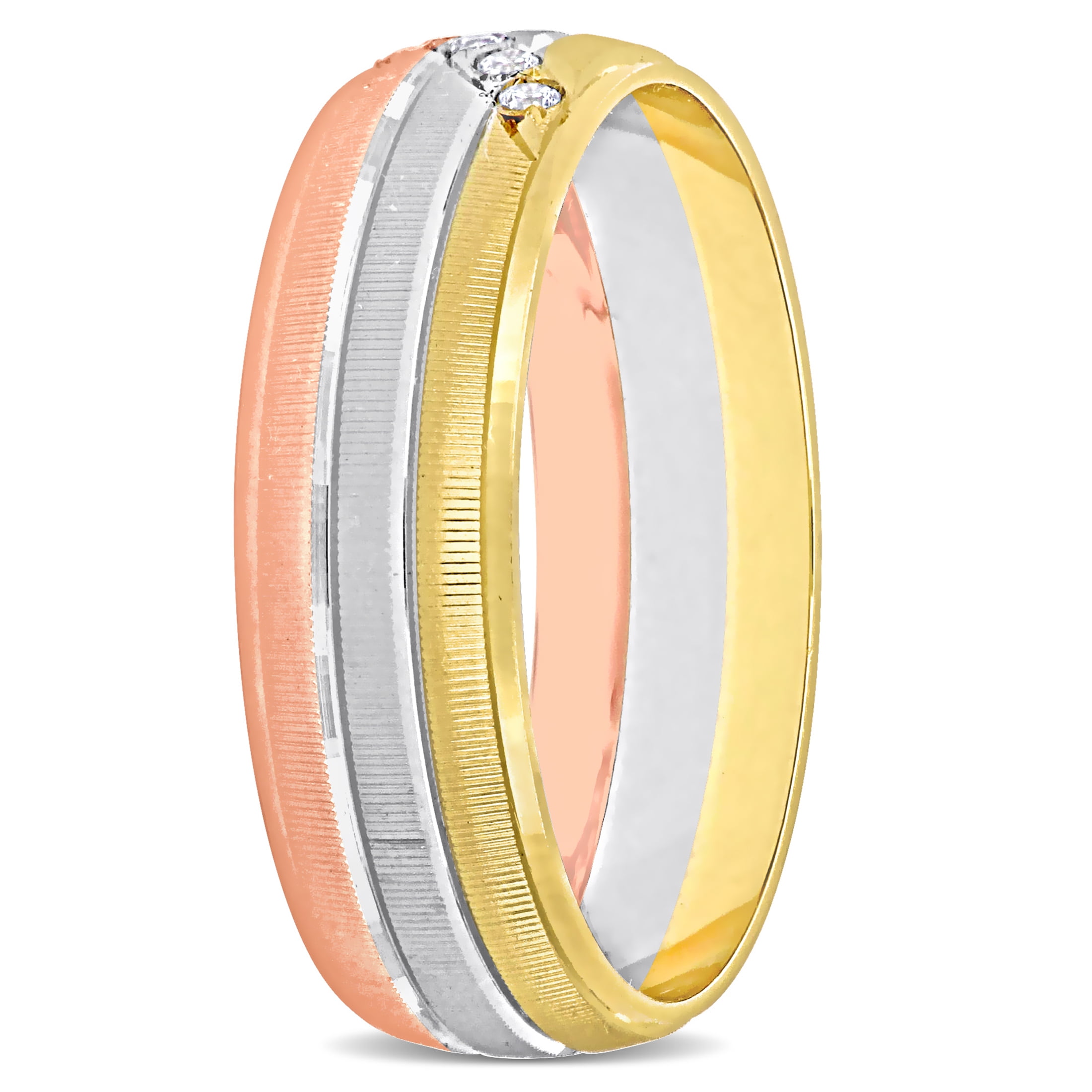 Everly Men's Cubic Zirconia 10k Wedding Ring