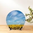thumbnail image 6 of Gaeub Blooming Sunflower Field Print Ceramic Plate,Dinner Plates,Bone China Decorative Plates with Display Stand,Art Ceramic Ornaments for Wall Hanging Decoration-6in, 6 of 6