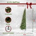thumbnail image 5 of Christmas Time 6.5-Ft. Pre-Lit Half Wall Green Christmas Tree, Warm White LED Lights, CT-HFB065-LED, 5 of 7