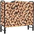 thumbnail image 2 of OUYAWEI 4FT FireWood Rack Stand,Outdoor Wood Storage Holder for Fireplace & Patio,Durable Steel Log Rack with ZippeRed Protection,Heavy Duty Wood Rack Keep FireWood Organized,Black, 2 of 8