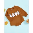 thumbnail image 3 of Newborn Baby Boy Girl Halloween Outfit Ghost Oversized Sweatshirt Romper Casual Long Sleeve Jumpsuit Cute Fall Clothes, 3 of 8