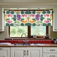 thumbnail image 3 of Yayeee Kitchen Curtains Tier Set of 2 Light Filtering 57"x24" Over Sink Window Panels, Purple Clover Pattern, 3 of 7