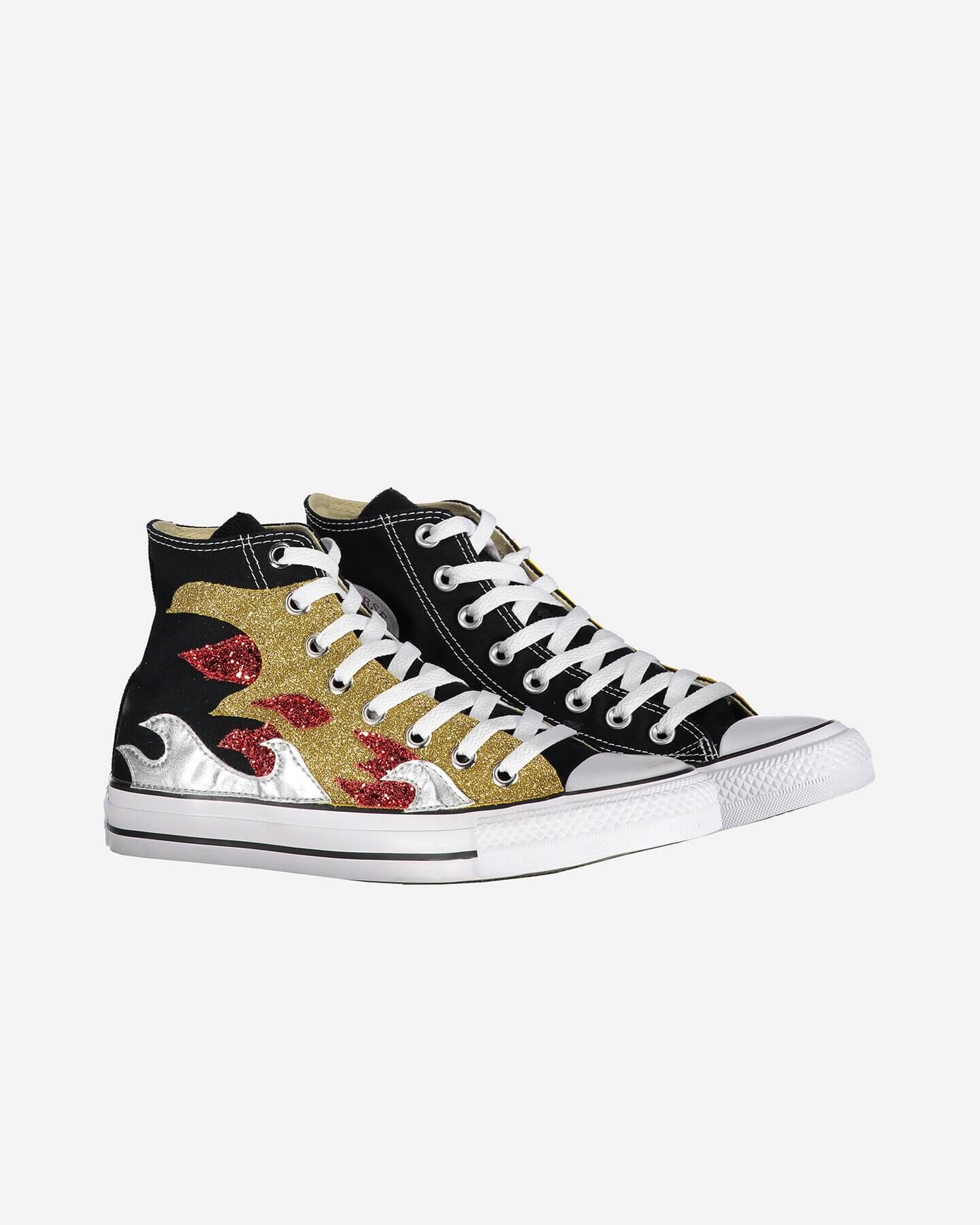 Converse Chuck Taylor All Star Unisex Glitter Flame Canvas Sneakers 3.5  M/5.5 W - Walmart.com