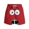 thumbnail image 2 of Ceisia Men's Shocked Emoji Print Beach Shorts 4-Way Stretch Drawstring Swim Trunks (Multiple Colors) Gifts, 2 of 5