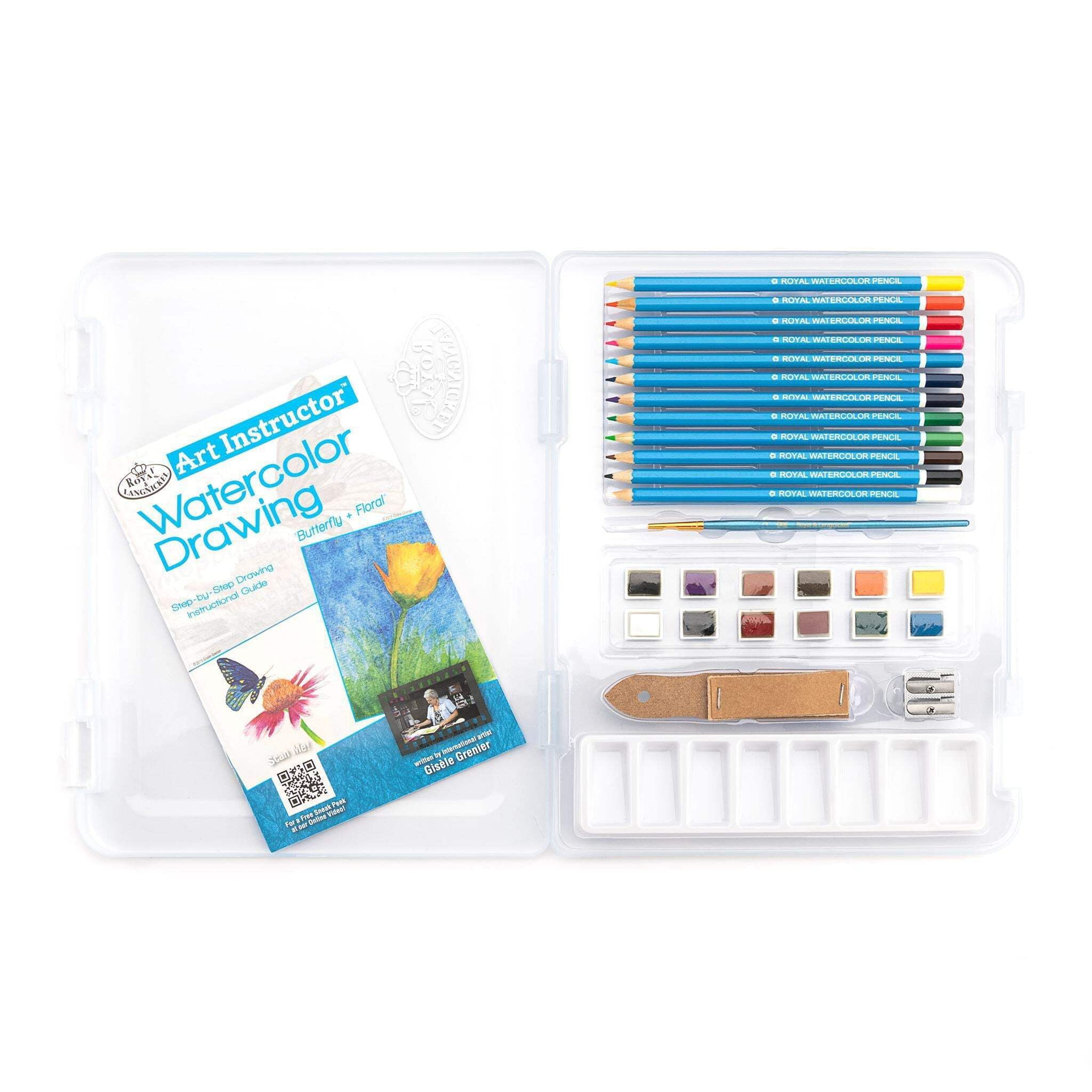 Royal & Langnickel Art Instructor™ - 30pc Small Watercolor Drawing Art Set with Clear Case