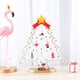 thumbnail image 3 of Árbol de Navidad de madera, decoración de mesa, árbol de Navidad de escritorio con mini adornos para decoración de mesa, adorno blanco, 3 of 8