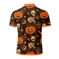 thumbnail image 4 of JULMCOMO Halloween Polo Shirts for Men Pumpkin Skull Spider Web Print Short Sleeve Collared Trendy Loose Fit Golf Shirts Party Graphic Tees Ginger XL, 4 of 9