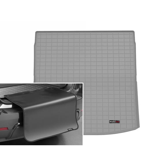WeatherTech Cargo Trunk Liner with Bumper Protector compatible with Acadia, Enclave, Traverse - Behind 2nd Row w/ Bumper Protector, Grey