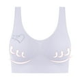 thumbnail image 2 of Kctiaxy White Sports Bras for Women Tank Tops with Seamless Bars Wireless Push Up Breathable Bar Solid Color Full Coverage Underwear Everyday Bras, 2 of 7
