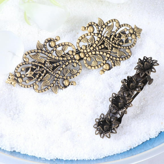 ELAYARD 2-Pack Vintage Metal Hairpin Clips with Spring, Assorted Colors for and Elegant Hairstyling