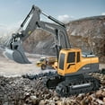 thumbnail image 4 of Fridja 1:24 Scale 6 Channel Alloy Remote Control Excavator with Realistic Sound Effects, 360° Rotation & LED Indicators, 2.4GHz RC Construction Vehicle Toy, 4 of 6