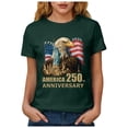 thumbnail image 4 of felwors Womens Patriotic Shirt 250 Anniversary USA Shirt 2026 America Top Crew Neck (Dark Green, L), 4 of 8