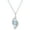 Aquamarine, variant on Collection 8X6mm Oval Blue Sapphire & Round White Diamond Flame Pendant for Women with Silver Chain (0.30 ctw, Color I-J, Clarity I2-I3) in 925 Sterling Silver