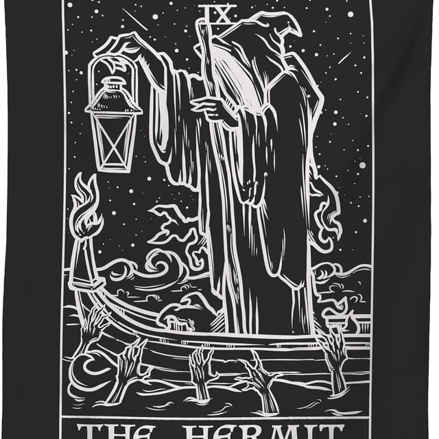 Tapiz para colgar en la pared, gótico, brujería, Tarot, El ermitaño
