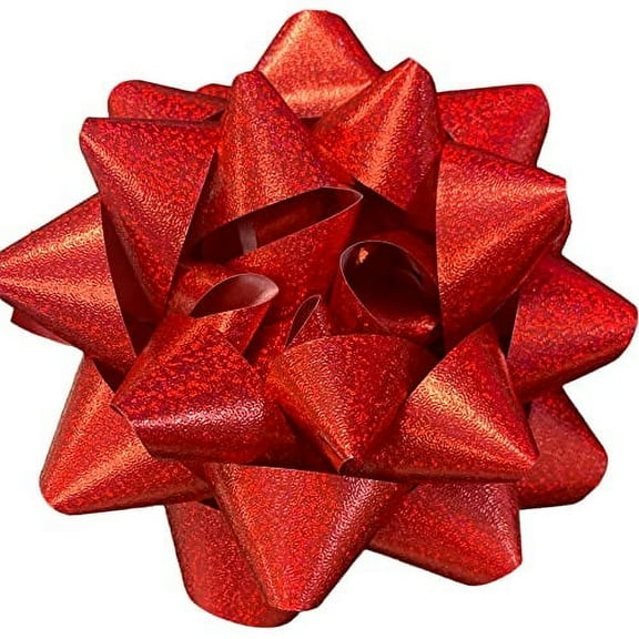 Large Self-Adhesive Gift Bow 7" Red Sparkle Peel N Stick By Clear Above