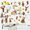 thumbnail image 5 of 50 PCS For Curious George Theme Wall Stickers,4 Sheets 17x9 inch Removable PVC Decals,DIY Wall Decor for Boys and Girls Bedroom Playroom Living Room, 5 of 5