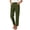 Army Green women linen pants elastic waist a1, variant on Cagogo Womens Cotton Linen Straight Pants Elastic Waist Casual Ankle Trousers with Pockets Loose Fit Flowy Beach Vacation Summer Travel Bottoms, White M