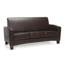 OFM Essentials Faux Leather Reception Sofa in Brown
