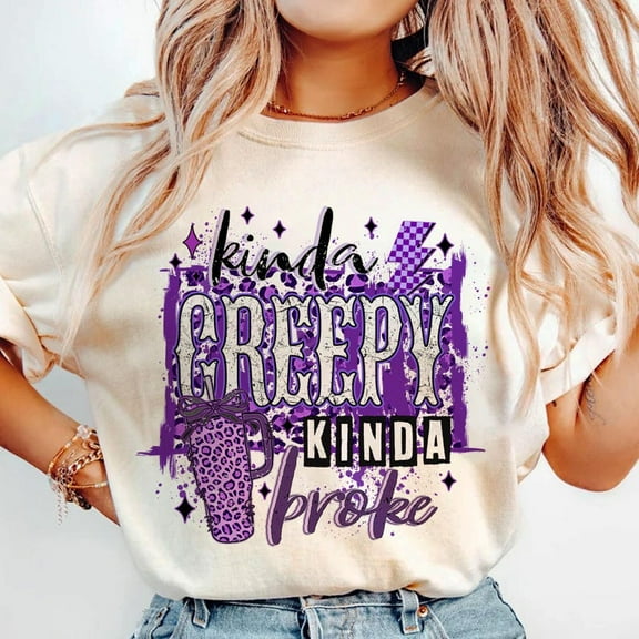 Kinda Creep Kinda Broke T-shirt, Halloween Shirt, Boujee Shirt, Spooky Vibes Shirt, Retro Halloween 200647