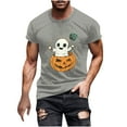 thumbnail image 2 of Handshe Men's Halloween Printed Round Neck Short Sleeve T-Shirt - Casual Fashion Blouse, 2 of 5