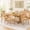 Tan, variant on Rattan Dining Chairs Set of 2, Mid Century Modern Farmhouse Side Chairs, Solid Hardwood Frame Cane Back Kitchen Chairs with S-Spring Sponge Linen Cushion