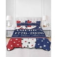thumbnail image 2 of Full Size Quilt Bedding Set, America Flag Reversible Summer Quilt 3 Pieces, Red Blue White Star Independence Day Lightweight Bedspreads Coverlets with 2 Pillow Shams for All Seasons, 2 of 5