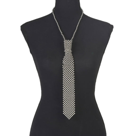Sophisticated Beaded Necktie Necklace Elevates Female Attires with Touch of and Elegances Delicate Pearl Necktie