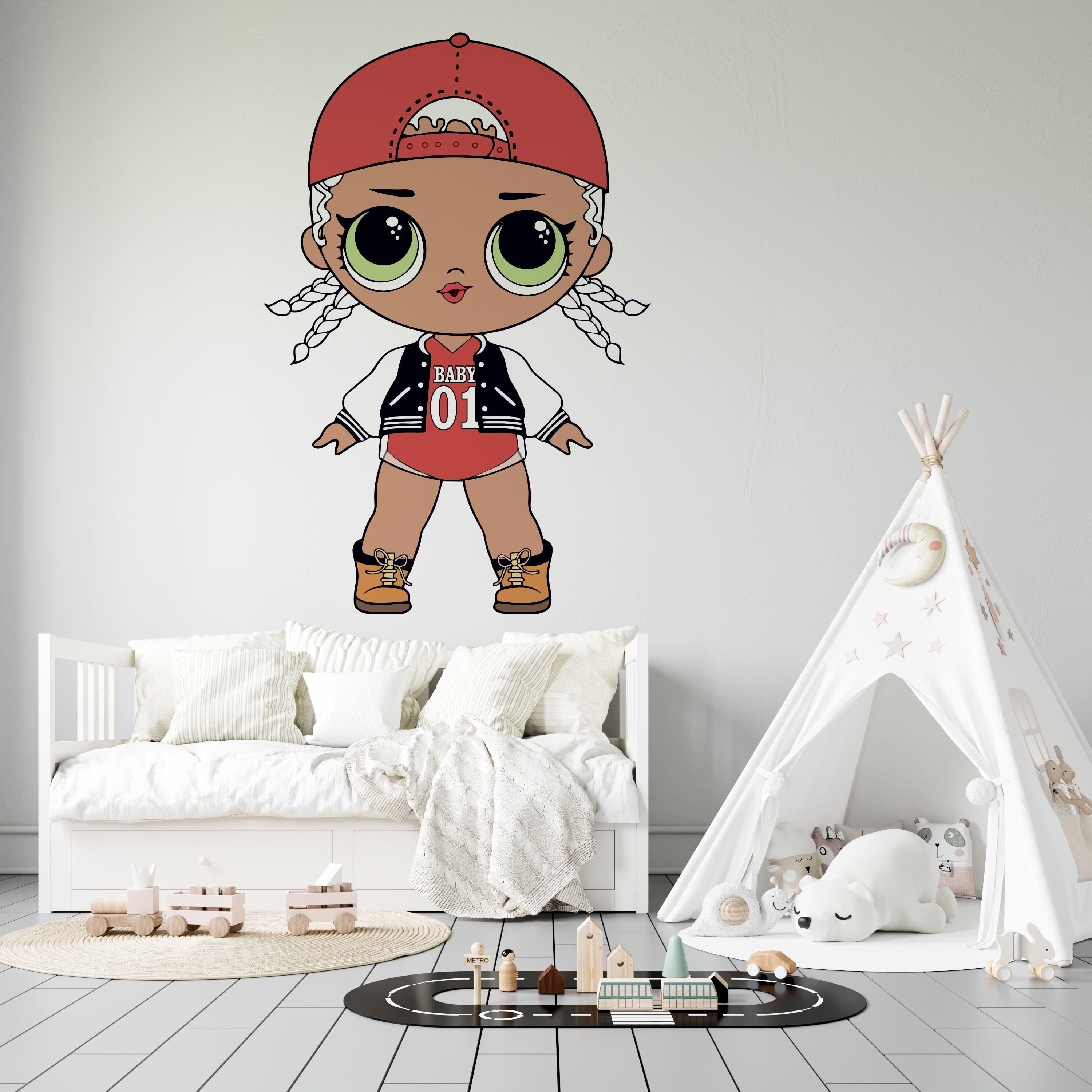 Personalised LOL Surprise Doll Dolls Vinyl Wall Stickers Sticker Bedroom egg toy 