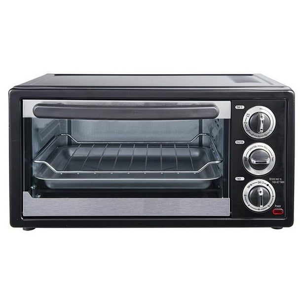 6 Slice Convection Toaster Oven, Black