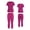 Berry, variant on Women’s Medical Nursing Jogger Scrub Set Flexxione Mock Wrap Top and Jogger Pants