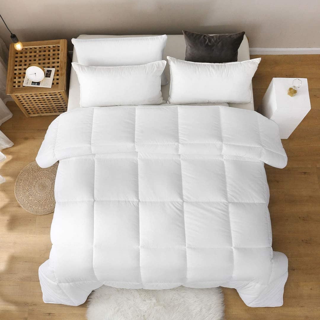 Roch Linen Lightweight All Season Down Alternative Comforter - 100% Cotton and Soft Quilted Duvet Insert, Cooling Comforter for Warm Weather/Hot Sleepers -(Full/Queen, Burgundy)