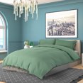 thumbnail image 2 of PiccoCasa 3Pcs Brushed Microfiber Duvet Cover Set Bedding Set with Bowtie, Light Green Queen, 2 of 6