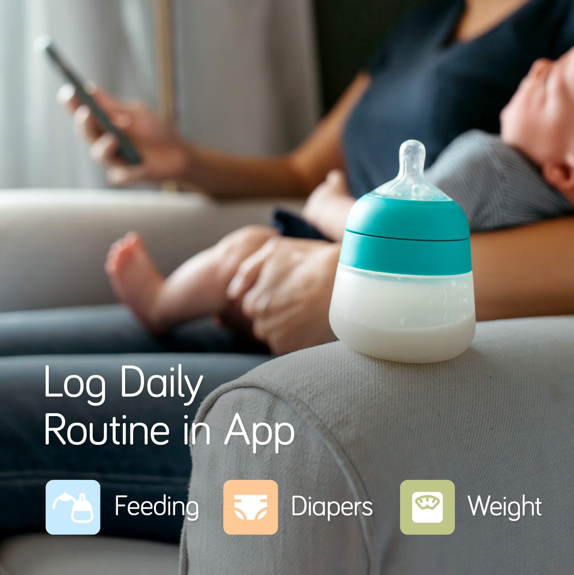 Nanobebe Smart Baby Monitor with Sensor-Free Breathing Motion Detection, HD Night Vision, Two-Way Talk, Sound Machine