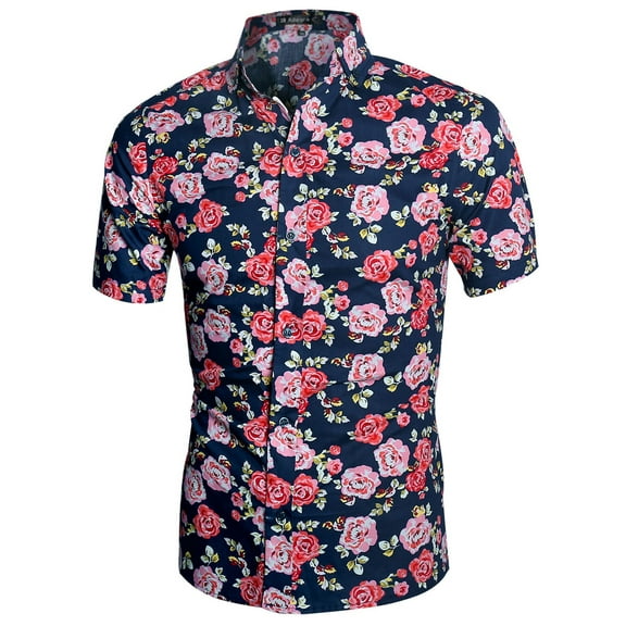 Men's Button Up Allover Floral Shirt